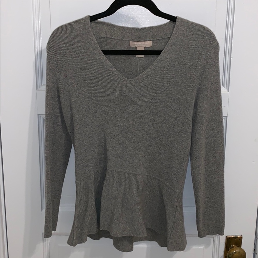 banana republic knit sweater with peplum detail
